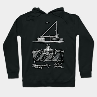 Fishing Net Vintage Patent Hand Drawing Hoodie